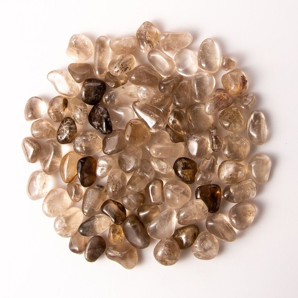 1 lb Tumbled Smoky Quartz Gemstone Crystals 70-90 Stones Gem Rock Specimens